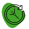 Icon Uhr mit umlaufenden Pfeil